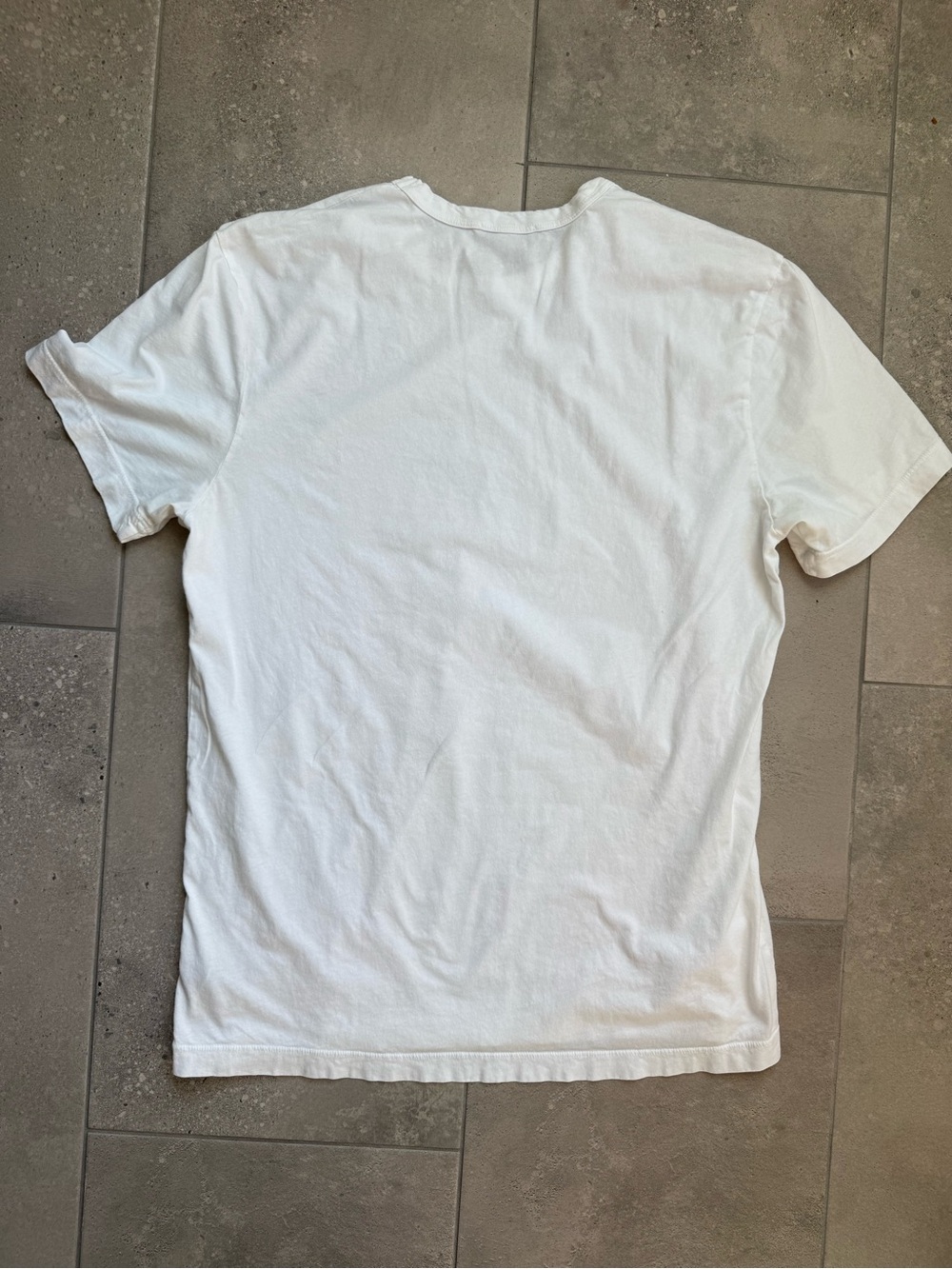 James Perse Mens White Short Sleeve Crew Tee (3/L)
